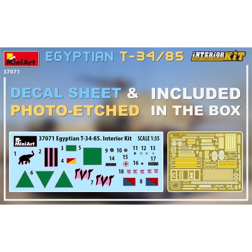 EGYPTIAN T-34-85 INTERIOR KIT 1:35 Miniart Kit Mezzi Militari Modellino