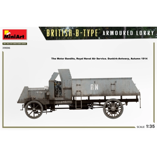 BRITISH B-TYPE ARMOURED LORRY KIT 1:35 Miniart Kit Mezzi Militari Modellino