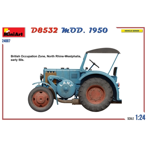 GERMAN TRAFFIC TRACTOR D8532 MOD.1950 KIT 1:24 Miniart Kit Art.Vari Modellino