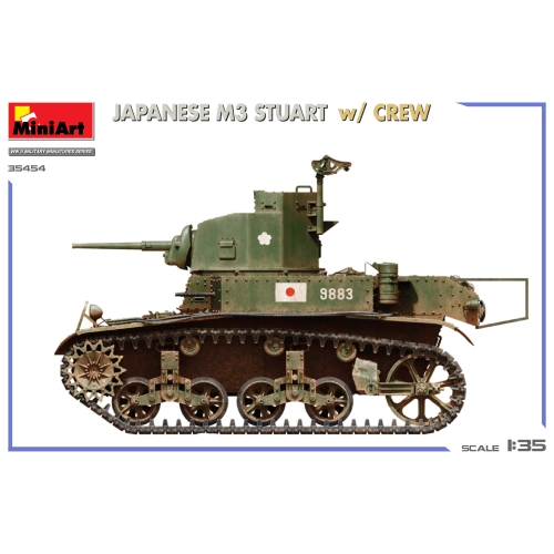 JAPANESE M3 STUART W/CREW KIT 1:35 Miniart Kit Mezzi Militari Modellino