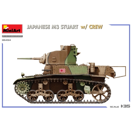 JAPANESE M3 STUART W/CREW KIT 1:35 Miniart Kit Mezzi Militari Modellino