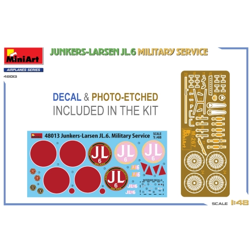 JUNKERS-LARSEN JL.6 MILITARY SERVICE KIT 1:48 Miniart Kit Aerei Modellino