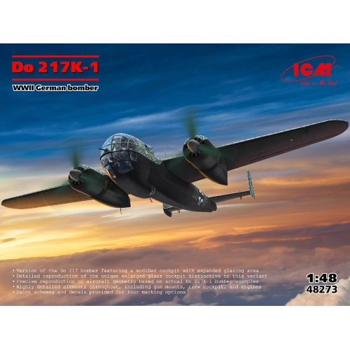 DO 217K-1 WWII GERMAN BOMBER KIT 1:48 ICM Kit Aerei Modellino