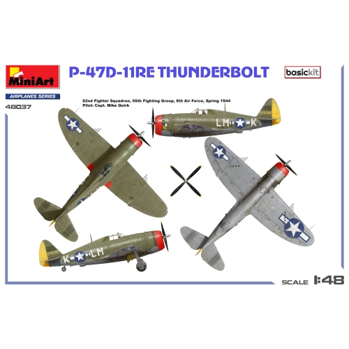 P-47D-11RE THUNDERBOLT BASIC KIT 1:48 Miniart Kit Aerei