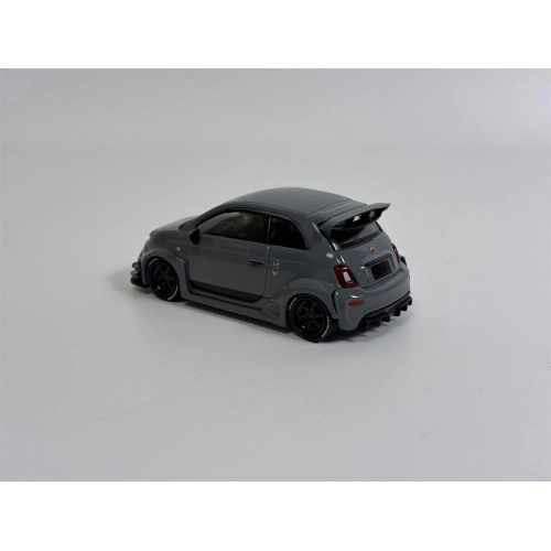 FIAT ABARTH 595 LB-WORKS X ABAS WORKS 2024 GREY 1:64 Mini GT Auto Stradali Modellino