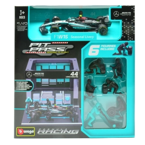 PIT STOP SET MERCEDES F1 W14 N.44 LEWIS HAMILTON 2023 1:43 Burago Formula 1 Modellino