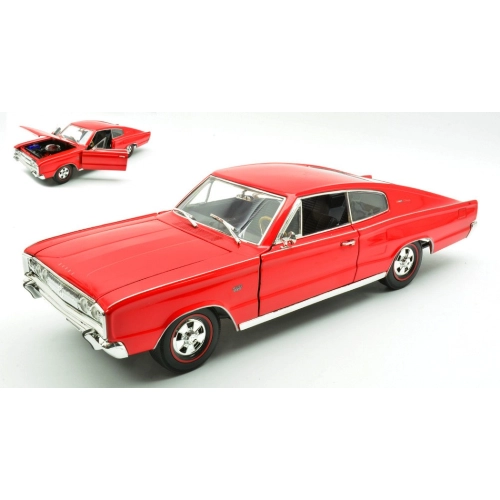 DODGE CHARGER 1966 RED 1:18 Lucky Die Cast Auto Stradali Modellino