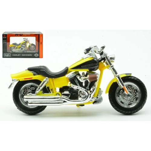 HARLEY DAVIDSON CVO FAT BOB 2009 YELLOW 1:18 Maisto Moto Modellino