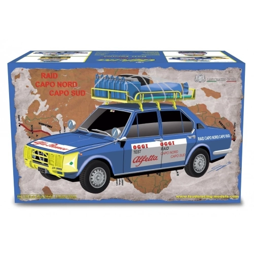 ALFA ROMEO ALFETTA 1.8 RAID CAPO NORD CAPO SUD 1973 1:18 Laudo Racing Auto Competizione Modellino