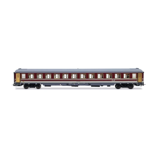 FS, UIC-X 1979 CARROZZA TRASPORTO PRIGIONIERI RED/GREY LIV. EP.IV-V 1:87 Rivarossi Treni Modellino