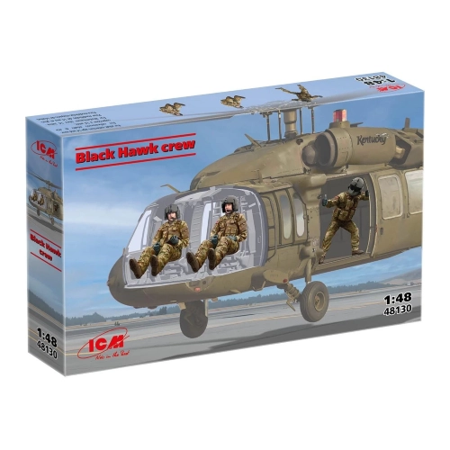 BLACK HAWK CREW (3 FIGURES) KIT 1:48 ICM Kit Figure Militari Modellino