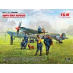 WWII RAF AIRFIELD SPITFIRE MK.IX - MK.VII KIT 1:48 ICM Kit Figure Militari Modellino