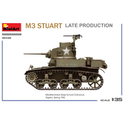 M3 STUART LIGHT TANK LATE PROD. KIT 1:35 Miniart Kit Mezzi Militari Modellino