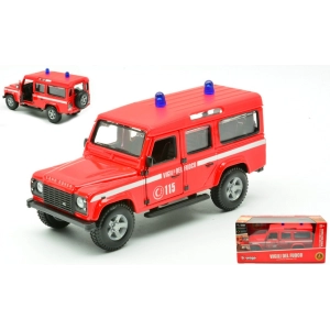 LAND ROVER DEFENDER LWB VIGILI DEL FUOCO 1:32 Burago Forze dell'Ordine Modellino