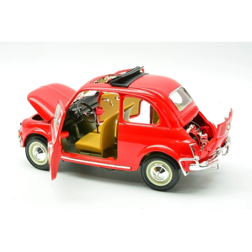 FIAT 500 L 1968 RED 1:18 Burago Auto Stradali Modellino