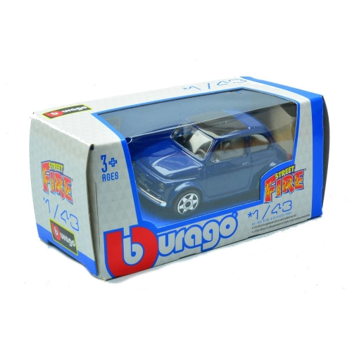 FIAT 500 1965 BLUE 1:43 Burago Auto Stradali Modellino