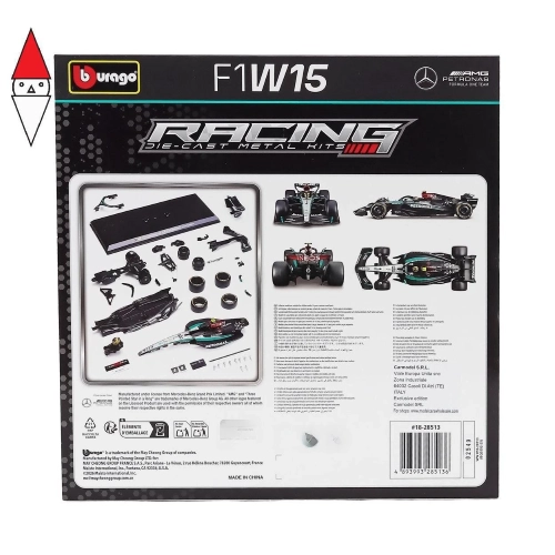 MERCEDES W15 N.44 LEWIS HAMILTON 2024 KIT 1:24 Burago Auto Competizione Modellino