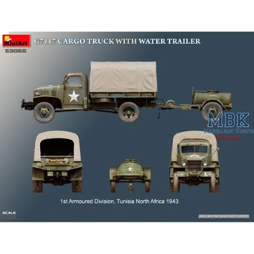 G7117 CARGO TRUCK WITH WATER TRAILER KIT 1:35 Miniart Kit Mezzi Militari Modellino