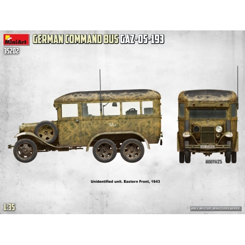 GERMAN COMMAND BUS GAZ-05-193 KIT 1:35 Miniart Kit Mezzi Militari Modellino