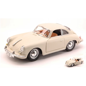 PORSCHE 356 B COUPE' 1961 WHITE-CREAM 1:24 Burago Auto Stradali Modellino