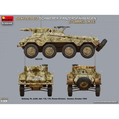 SD.KFZ.234/3 SCHWERER PANZERSPAHWAGEN STUMMEL LATE KIT 1:35 Miniart Kit Mezzi Militari Modellino