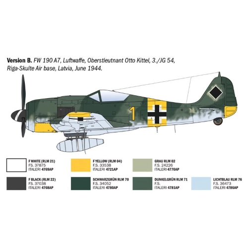 FOCKE WULF 190 A-7/A-8 ACES KIT 1:72 Italeri Kit Aerei Modellino