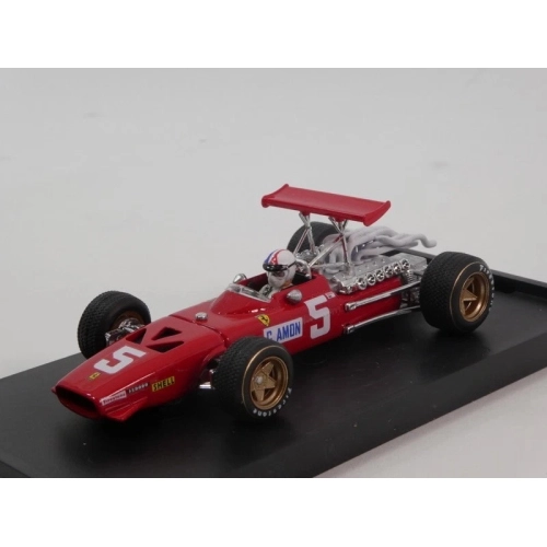 FERRARI 312 F1 GRAN BRETAGNA GP 1968 N.5 CHRIS AMON + PILOTA 1:43 Brumm Formula 1 Modellino
