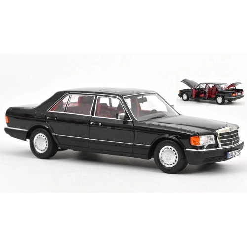 MERCEDES 560 SEL 1991 BLACK 1:18 Norev Auto Stradali Modellino