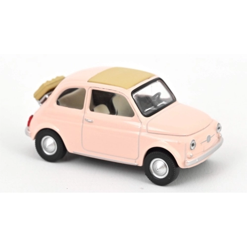 FIAT 500 F 1965 PASTEL PINK JET CAR 1:43 Norev Auto Stradali Modellino