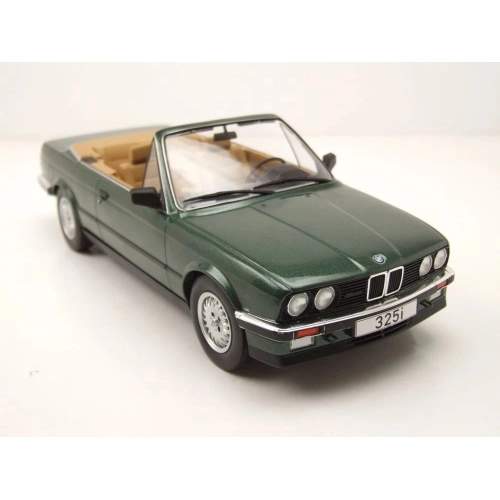 BMW 325I (E30) CABRIOLET 1985 DARK GREEN 1:18 ModelCarGroup Auto Stradali Modellino