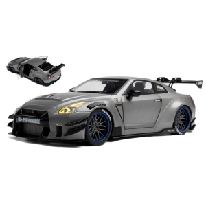 NISSAN GT-R (R35) W/LIBERTY WALK BODY KIT 2.0 2023 SILVER 1:18 Solido Auto Stradali Modellino
