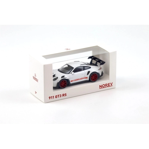 PORSCHE 911 GT3 RS 2022 WHITE WITH RED STICKERS JET CAR 1:43 Norev Auto Stradali Modellino