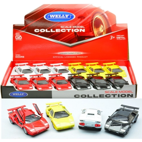 LAMBORGHINI COUNTACH LP 500 S (1 Modellino) Cm 10 Welly Modellismo Giocattolo Modellino
