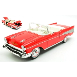 CHEVROLET BEL AIR CABRIO 1957 RED 1:18 Maisto Auto Stradali Modellino