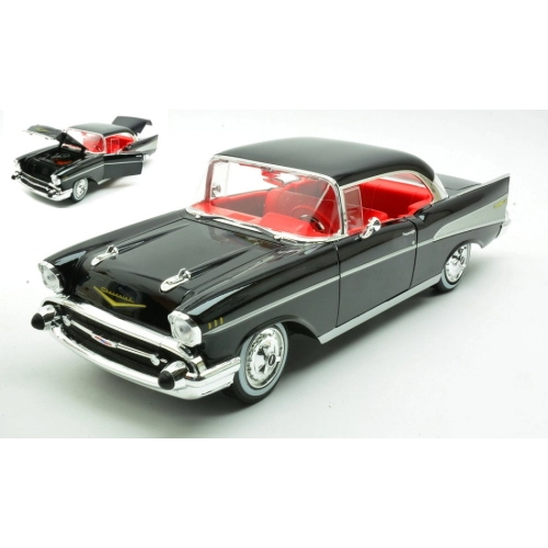 CHEVROLET BEL AIR COUPE' 1957 BLACK 1:18 Maisto Auto Stradali Modellino